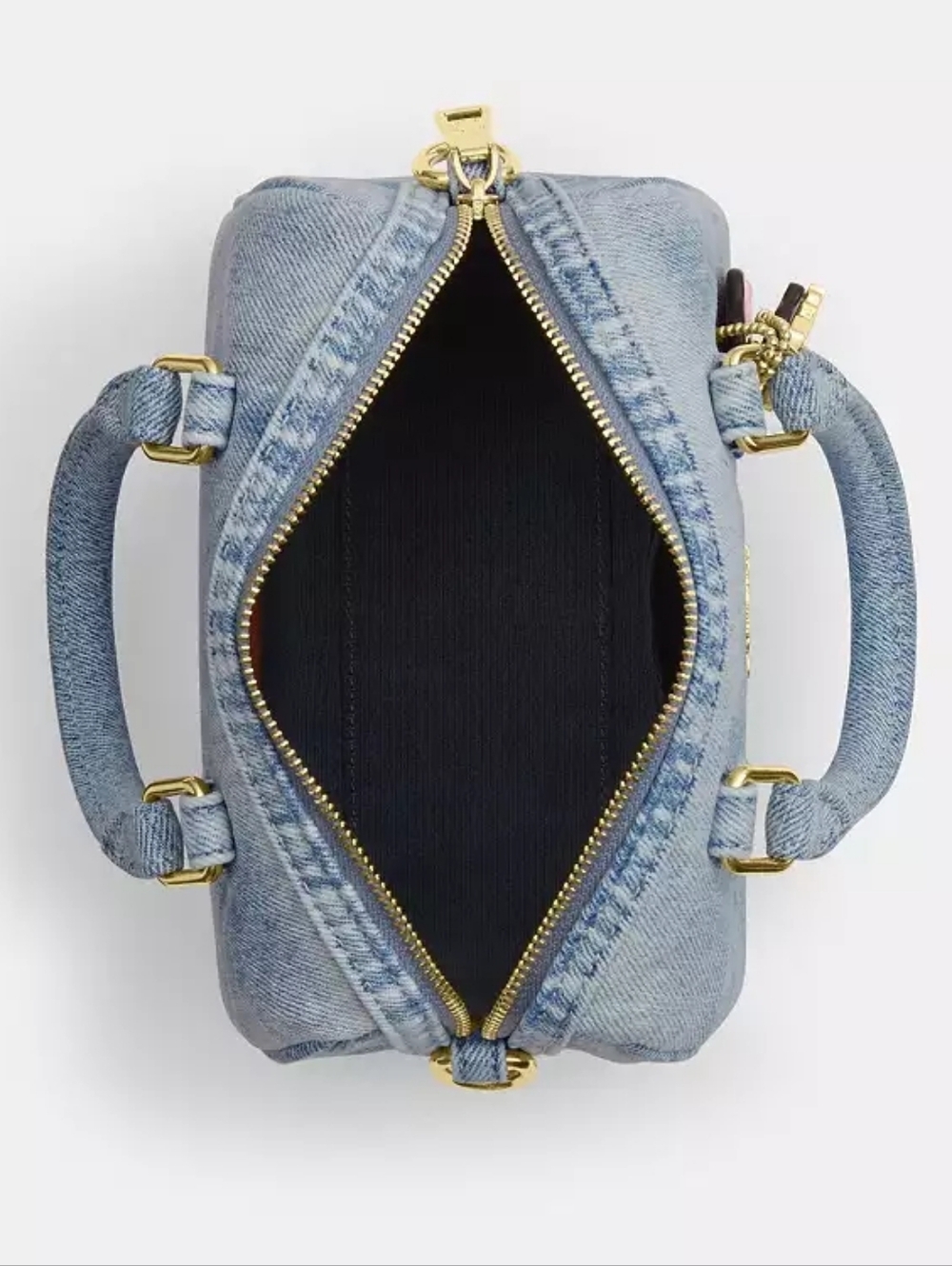 NWT COACH Mini Rowan In LOVED DENIM With CHARMS, In Orig Packaging 🩷🔑 - Picture 10 of 16